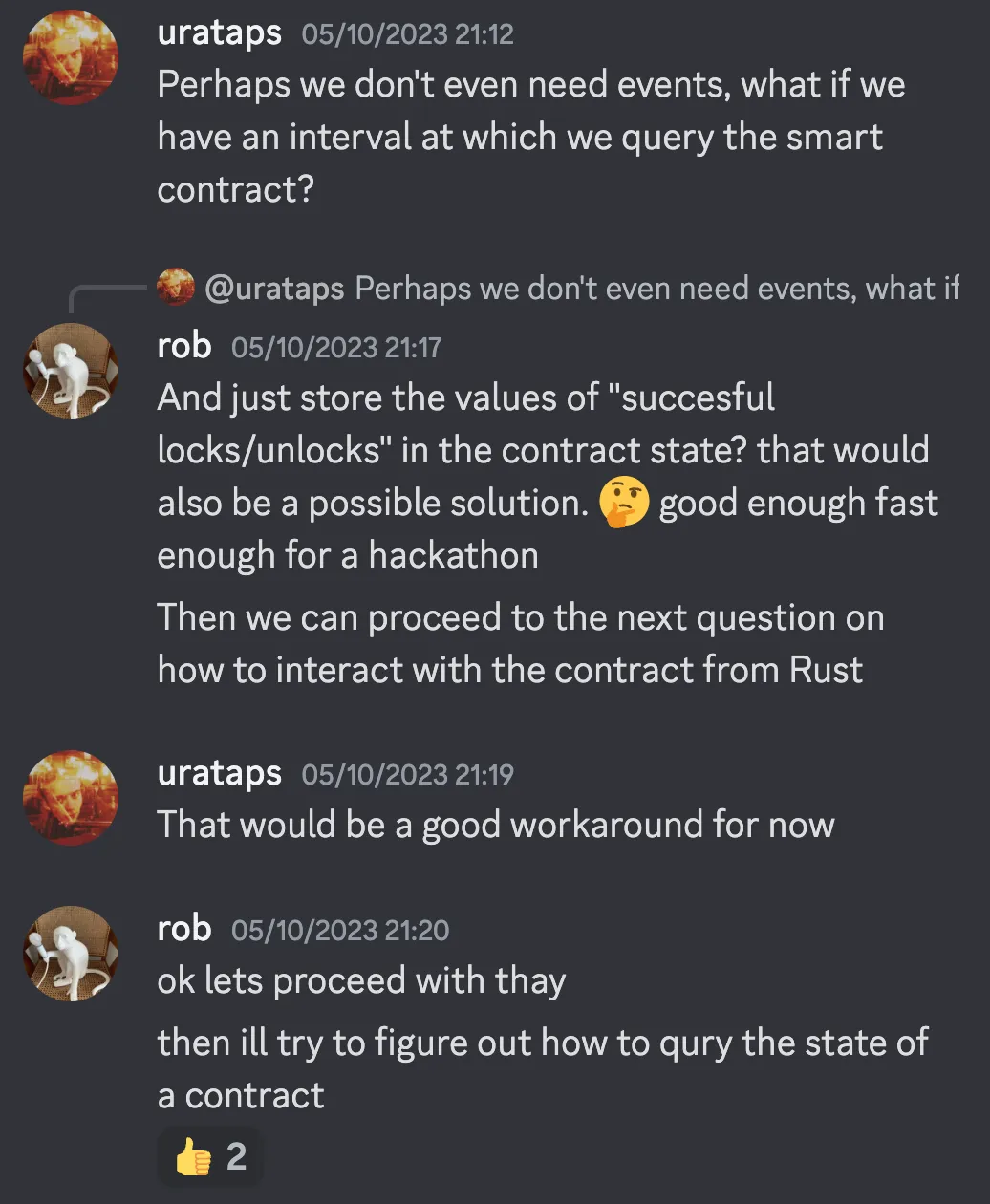 brilliant idea to write to contract state